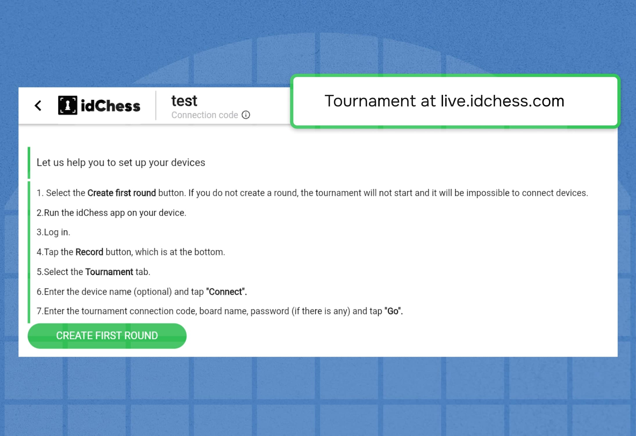 In this article, we will provide you with a guide on how to create a tournament broadcast on the idChess platform.