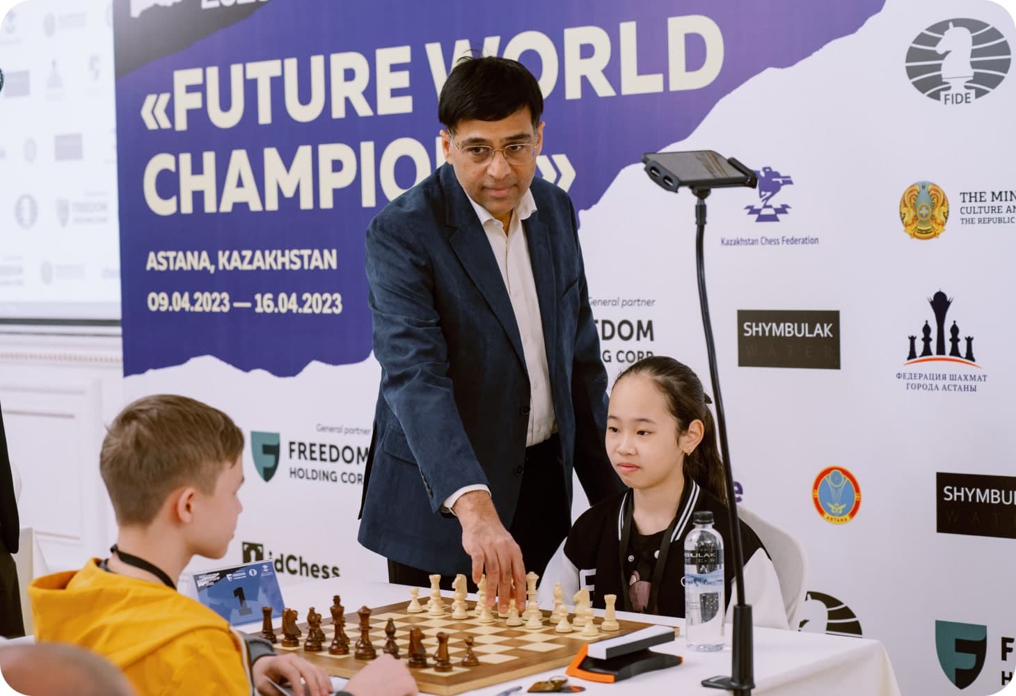 World champion Viswanathan Anand is making the first move in the tournament.