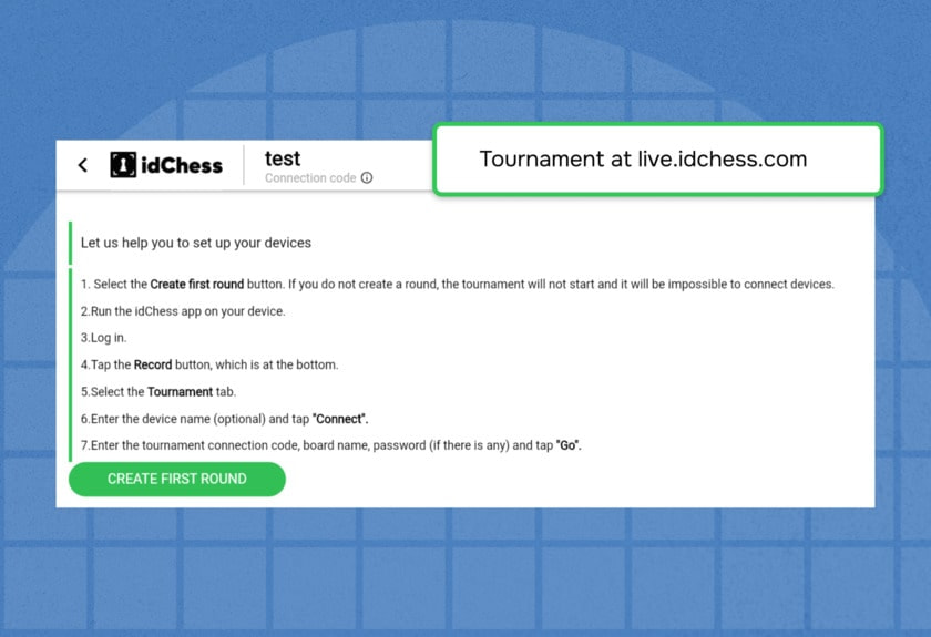 How to start a tournament on live.idchess.com?